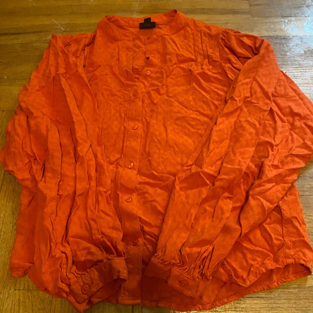 Orange button down